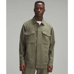 Lululemon Cargo Pocket Shirt Jacket Olive Green Size Medium Button Front Casual